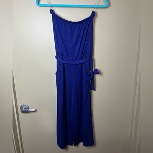Velvet Torch strapless Royal Blue Romper